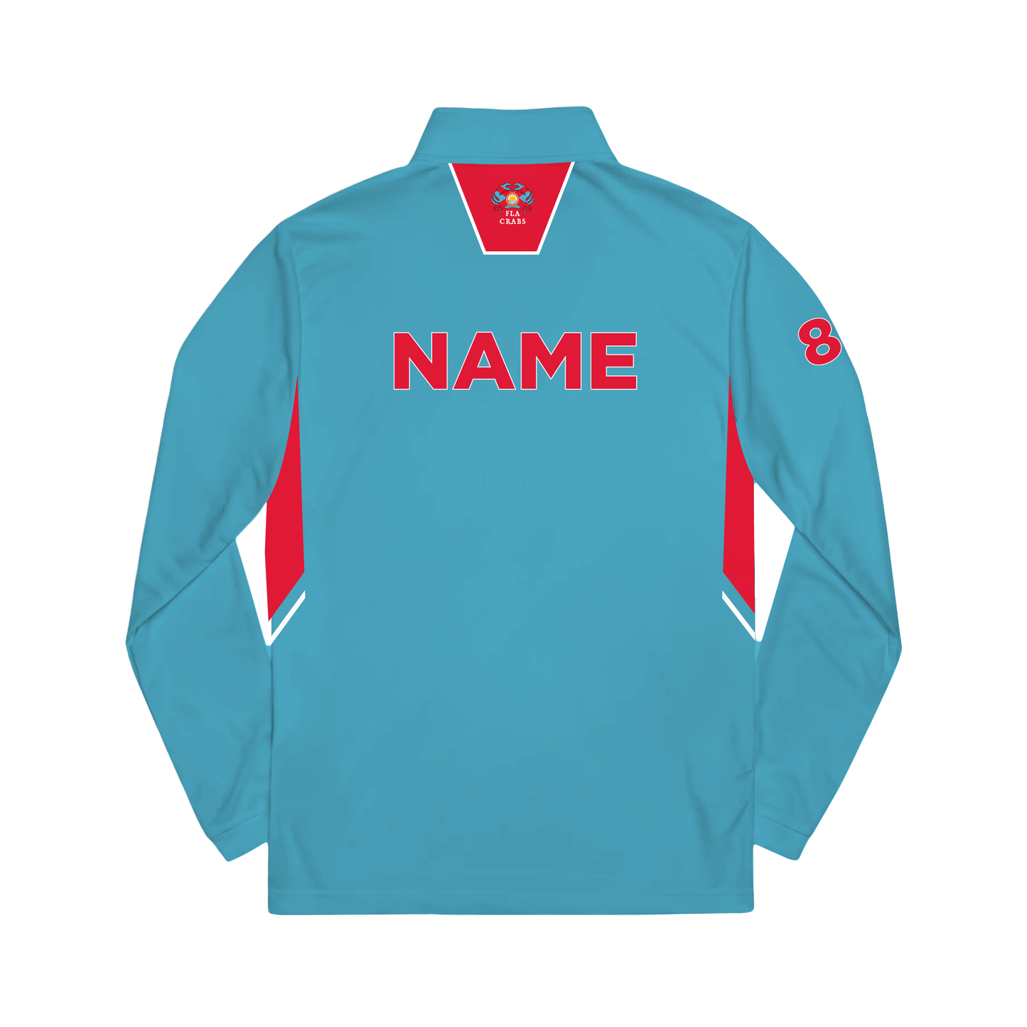 FLA Crabs - CUSTOM Quarter Zip Pullover Sweatshirt Light Blue